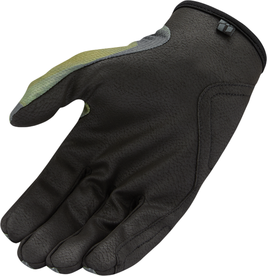 Open Box new ICON Hooligan™ Battlescar Gloves - Green - Medium 3301-4124