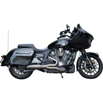 S&S CYCLE 2-into-1 Qualifier Exhaust System - Race Only - Brushed - Stainless Steel Indian Challenger 2020-2023 550-1082