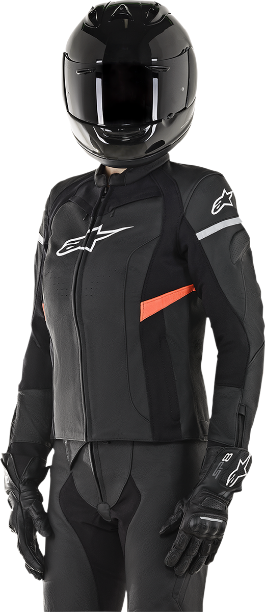 ALPINESTARS Stella Kira Leather Jacket - Black/Red - US 2 / EU 38 3112019-1030-38
