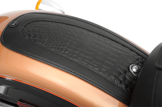 DRAG SPECIALTIES Fender Skin - Embossed Faux Gator Leather Center 1405-0154