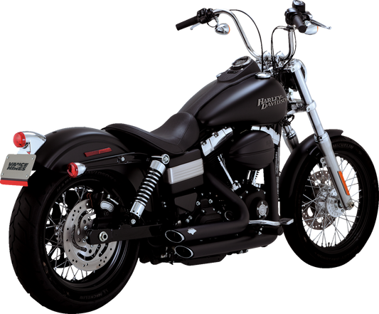 VANCE & HINES Short Shot Staggered Exhaust System - Matte Black Bob /Rider /Super Glide 2010-2017 47327