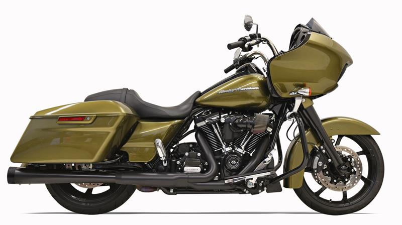 BASSANI XHAUST 4" Black Megaphone Muffler DNT for 2017-2021 Bagger with Blk End Cap 1F572DNT5B