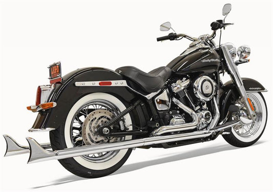 BASSANI XHAUST Chrome True Duals 36" in. 2-1/4" Fishtail Mufflers With Baffles for 2018-2020 Softail 1S96E-36 1800-2377