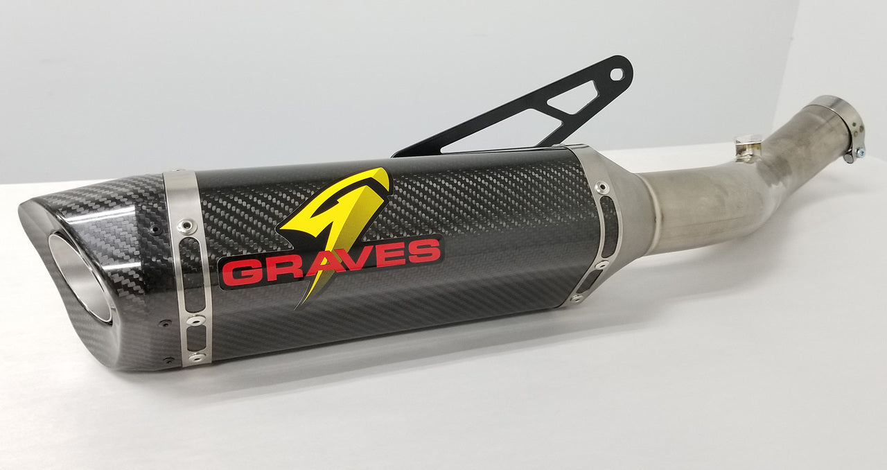 Graves motorsports tuono v4 2017-2020 (all models including factory) cat eliminator carbon exhaust