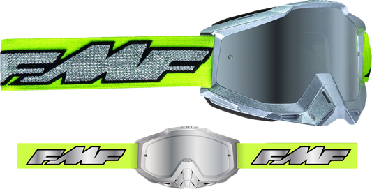 FMF PowerBomb Goggles - Rocket - Silver Lime - Silver Mirror F-50037-00011 2601-3294