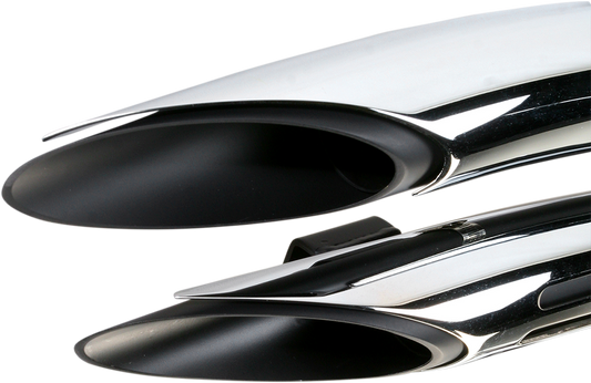 BASSANI XHAUST Sweeper Exhaust - Black/Chrome For Harley-Davidson 1SD2F