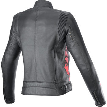 IN STOCK ALPINESTARS Stella Dyno Leather Jacket - Black/Haute Red - Medium 3113924-1346-M