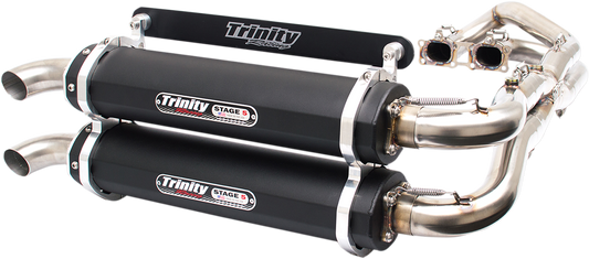 TRINITY RACING Stage 5 Dual Exhaust - Black RZR XP 1000 2014-2023 TR-4119D-BK