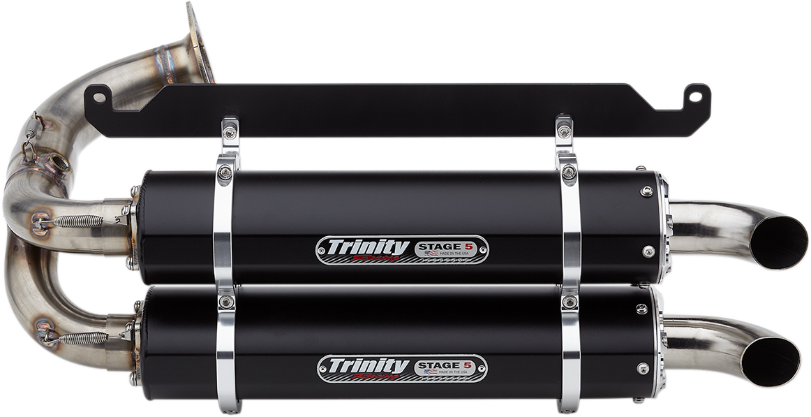 TRINITY RACING Stage 5 Slip-On Dual Muffler - Black Talon 1000R /X TR-4169S-BK