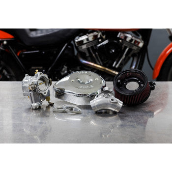 S&S CYCLE Carburetor E and Stealth Air Kit - Chrome - Big Twin '06 110-0151