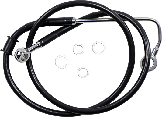 DRAG SPECIALTIES Brake Line - +6" - Black - '15-'17 Softail 618299-6BLK