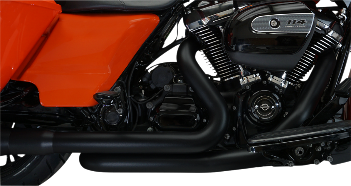 KHROME WERKS Aggressor 2-into-2 Crossover Headers - Black - M8 Glide 2017-2024 200920
