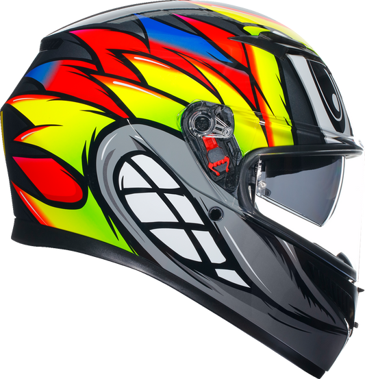 AGV K3 Helmet - Birdy 2.0 - Gray/Yellow/Red - 2XL 21183810040122X