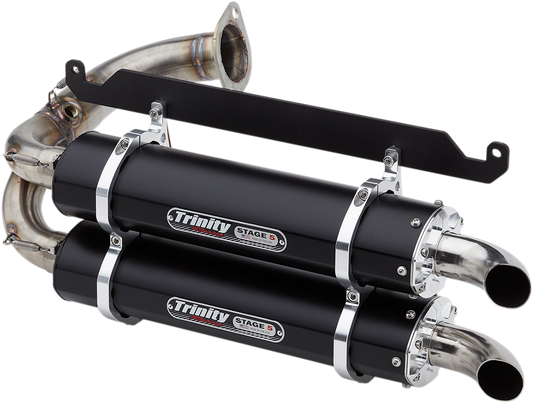 TRINITY RACING Stage 5 Slip-On Dual Muffler - Black Talon 1000R /X TR-4169S-BK