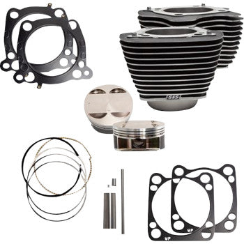 S&S CYCLE Cylinder Kit - 4.375" Stroke - Wrinkle Black w/Highlights - M8 910-0625A