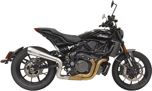 BASSANI XHAUST 4" Short Megaphone Muffler without Catalytic Converter - High Mount Indian FTR 1200 8F227SS