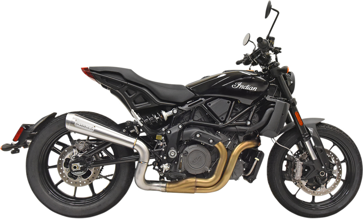 BASSANI XHAUST 4" Short Megaphone Muffler without Catalytic Converter - High Mount Indian FTR 1200 8F227SS