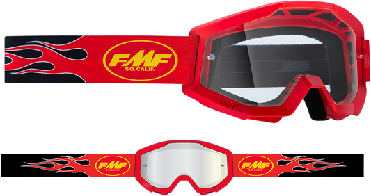FMF Youth PowerCore Goggles - Flame - Red - Clear F-50054-00004 2601-3018