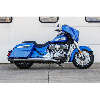 S&S CYCLE 4" Broadhead Slip-On Mufflers Slash Cut Chrome Indian Challenger 550-1076
