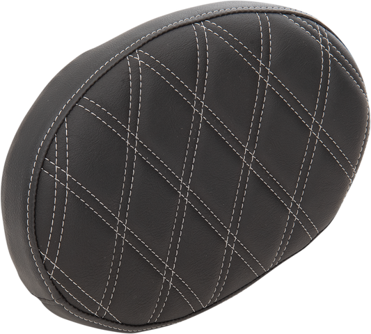 DRAG SPECIALTIES Backrest Pad - Oval - Double Diamond - Silver Thread 0822-0429