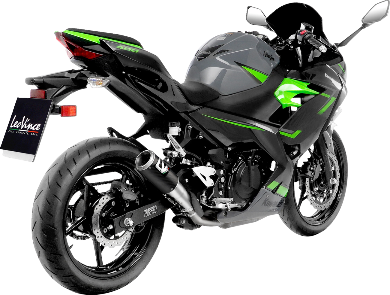 IN STOCK LEOVINCE LV Corsa Muffler - Carbon Fiber Ninja 400/500 2018-2024-2025 15400CU 1811-4304