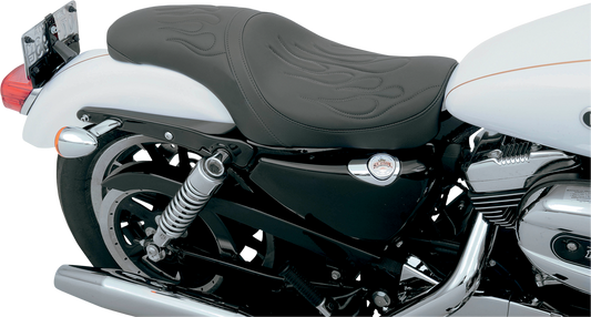 DRAG SPECIALTIES Predator Seat - Flame Stitched - XL '04-'22 NO RUBBER BUMPERS 0804-0399