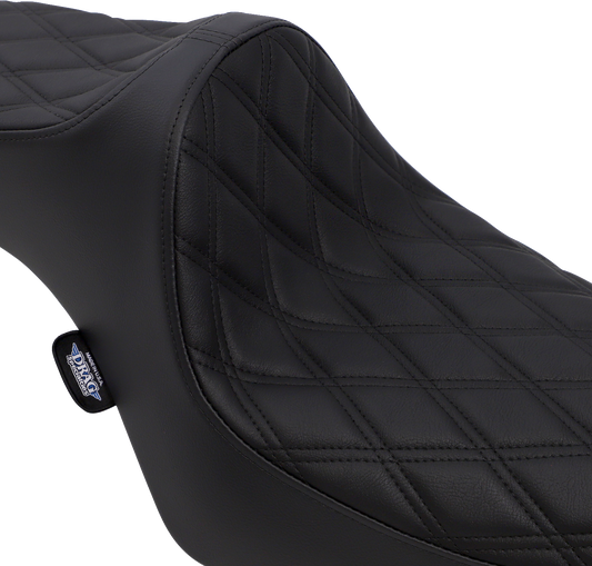 DRAG SPECIALTIES Predator III Seat - Double Diamond - Black Stitching NO RUBBER BUMPERS 0804-0732