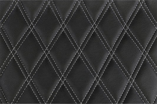 DRAG SPECIALTIES Extended Reach Predator III Seat - Double Diamond - Black w/ Silver Thread NOT A 2-UP SEAT 8011370