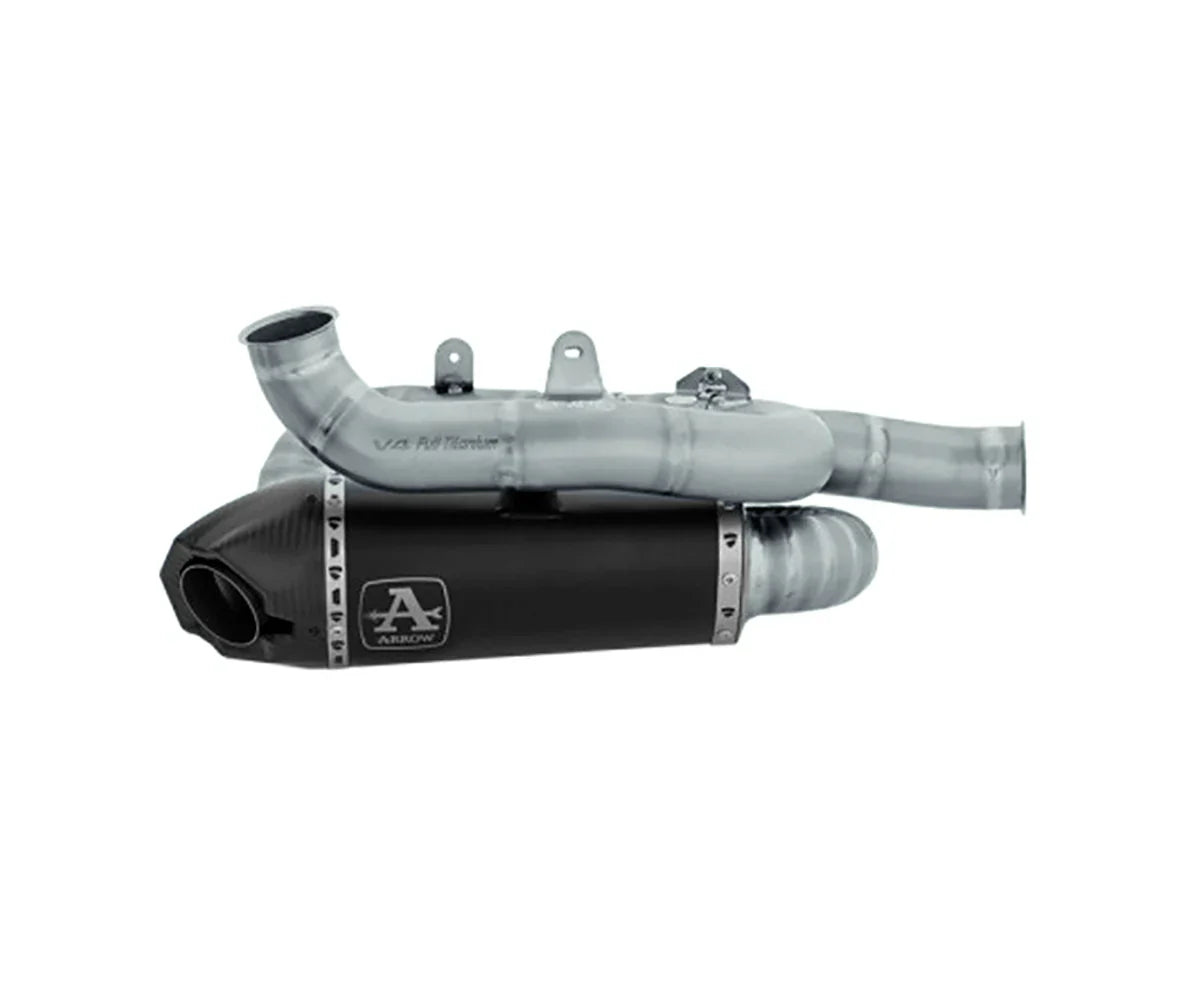 71163PKR Ducati Panigale V4 V4S 2025-2026 Arrow Exhaust slip on Black Racing Double Black Titanium Works Silencers