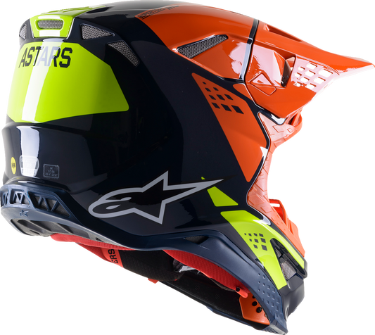ALPINESTARS Supertech M8 Helmet - Factory - Blue/Orange/Yellow - Small 8302922-7445-SM