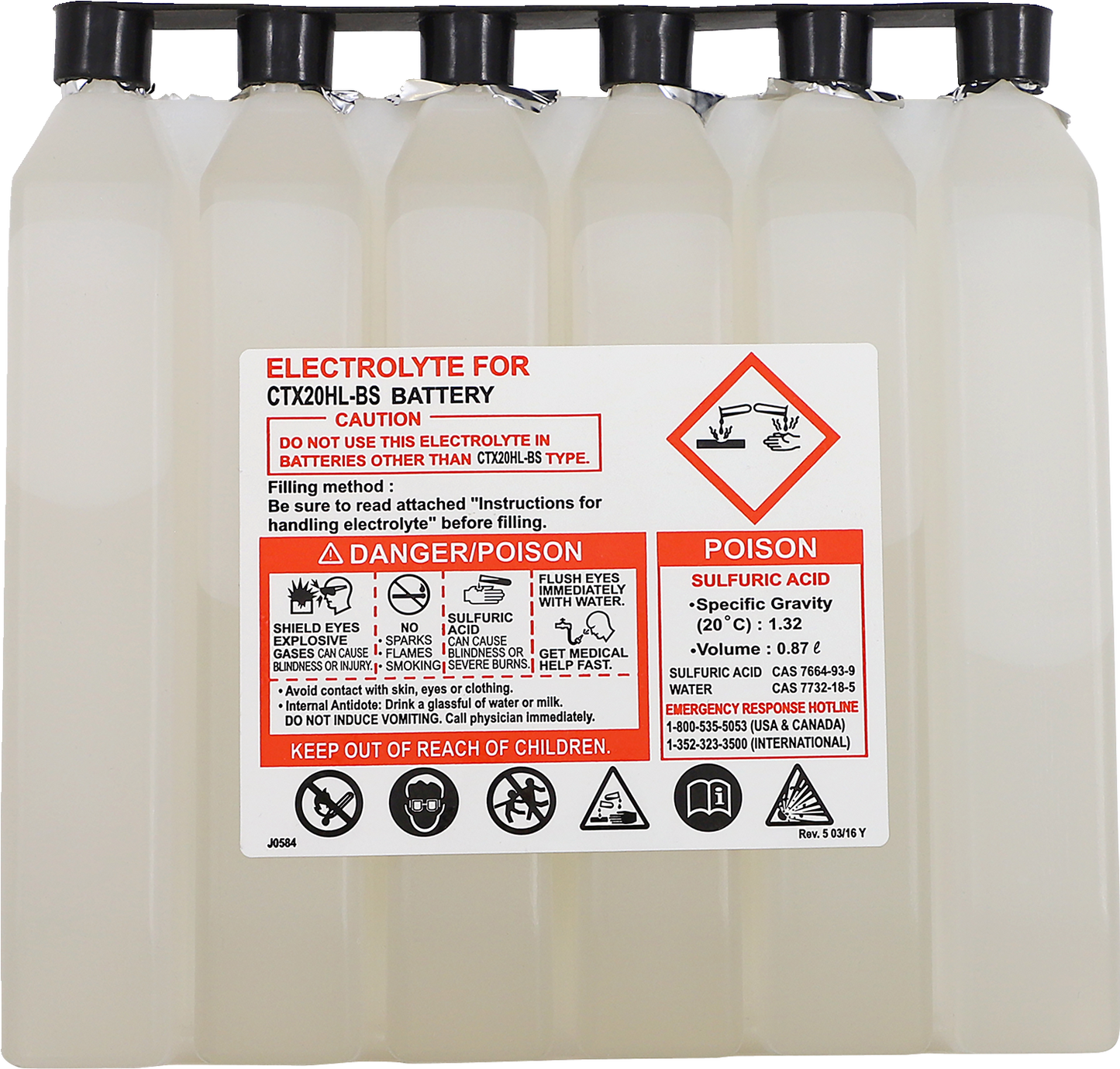 DRAG SPECIALTIES AGM Maintenance-Free Battery - YTX20HLBSFT For Harley CTX20HL-BS FT