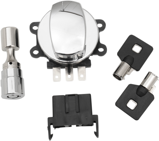 DRAG SPECIALTIES Side Hinge Ignition Switch with Fork Lock - Chrome 21-0209K