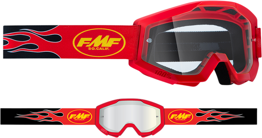 FMF PowerCore Goggles - Flame - Red - Clear F-50050-00008 2601-3004
