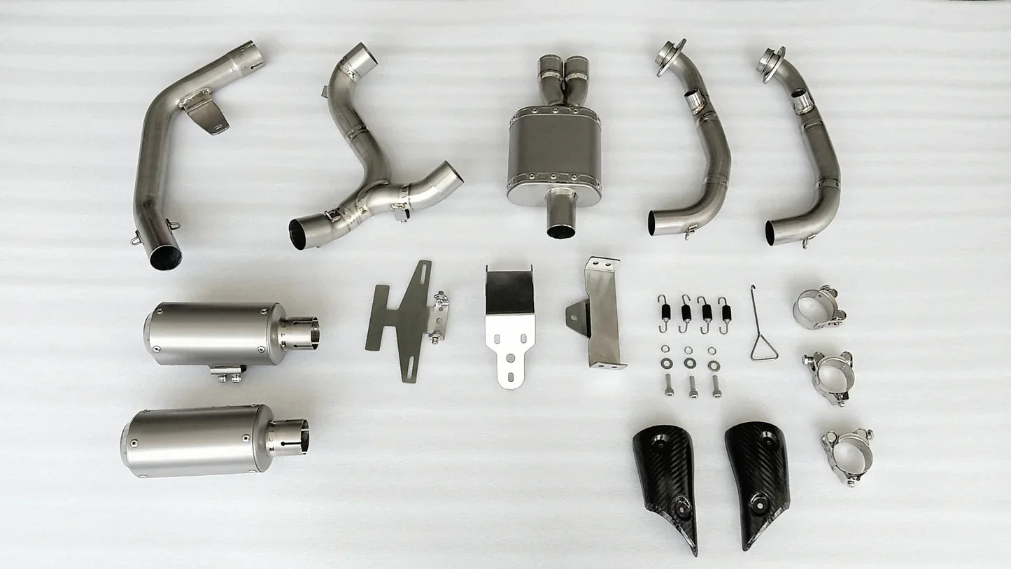 IN STOCK Vandemon CFMOTO single-sided swingarm 450SR-S 2023-2025 Stainless Steel / Titanium High Mount Exhaust System CFMOTO450SRSHMEXHC