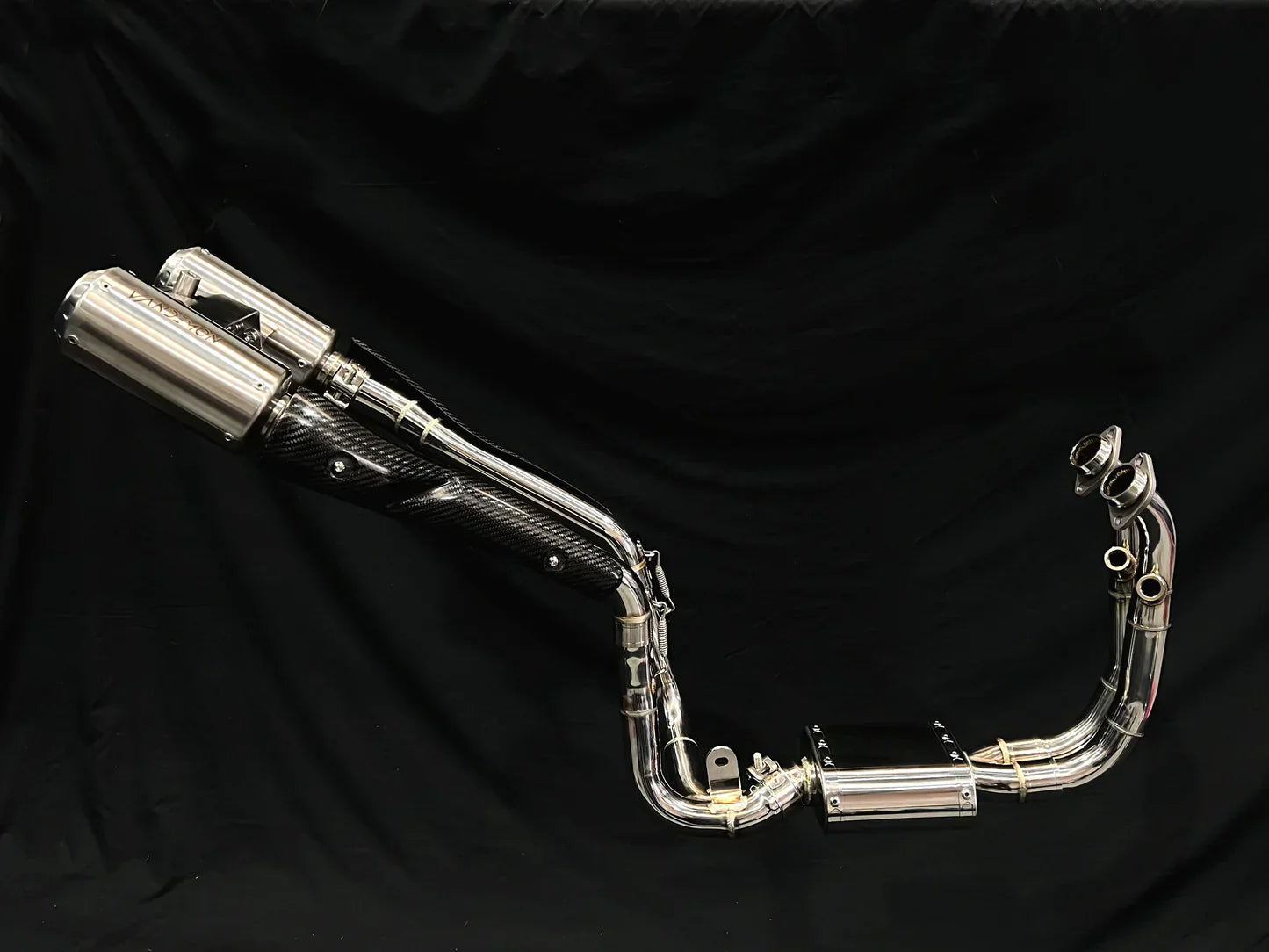 IN STOCK Vandemon CFMOTO single-sided swingarm 450SR-S 2023-2025 Stainless Steel / Titanium High Mount Exhaust System CFMOTO450SRSHMEXHC