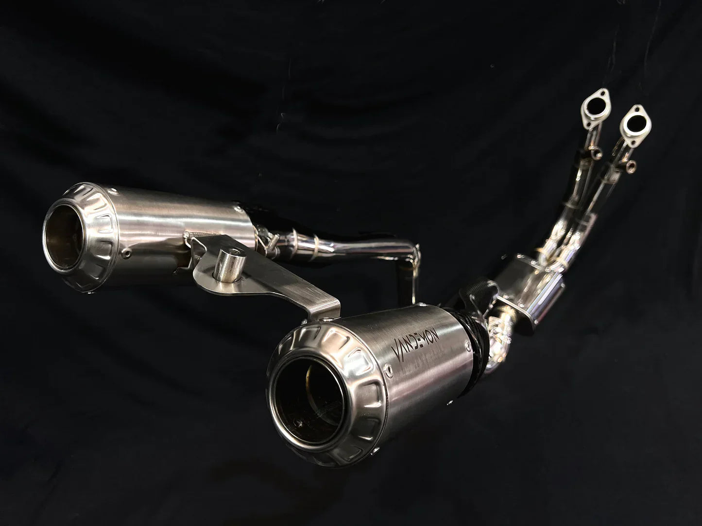 IN STOCK Vandemon CFMOTO single-sided swingarm 450SR-S 2023-2025 Stainless Steel / Titanium High Mount Exhaust System CFMOTO450SRSHMEXHC