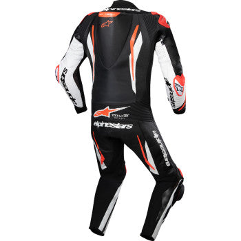 ALPINESTARS GP Tech v5 1-Piece Leather Suit - Black/White/Red Fluo - US 42 / EU 52 3150226-1231-52