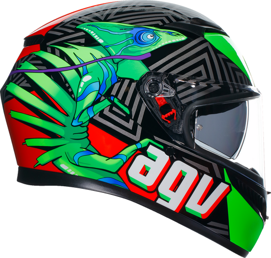 AGV K3 Helmet - Kamaleon - Black/Red/Green - Medium 2118381004013M