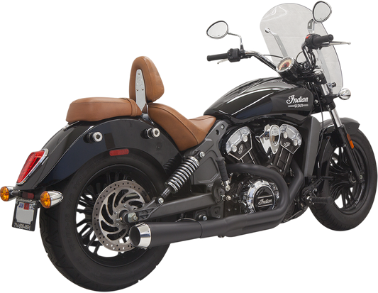 BASSANI XHAUST 2:1 Exhaust - Black - Short -Indian Scout 2015-2021 8S12JB
