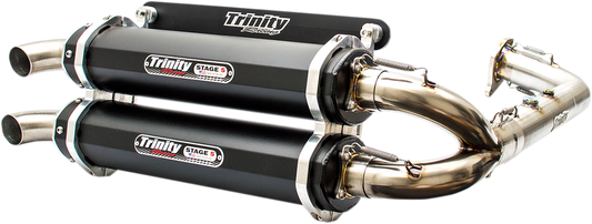 TRINITY RACING Stage 5 Dual Exhaust - Black TR-4153D-BK