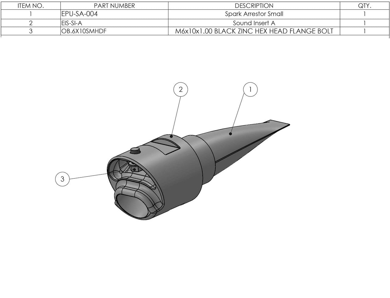 Graves Motorsports Spark '' A'' Arrestor Sound Insert CRF300L/Rally/LR CRF450RL / L / X /KTM 690 / EPU-SA-005