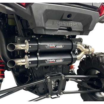 TRINITY RACING Dual Slip-On Mufflers - Brushed Aluminum RZR XP 1000 2024 TR-4186S