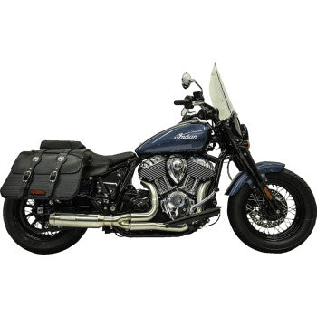 BASSANI XHAUST 2-into-1 Exhaust System with Super Bike Muffler - Stainless Steel - Black for Indian Super Chief 2022-2023 8H12SS