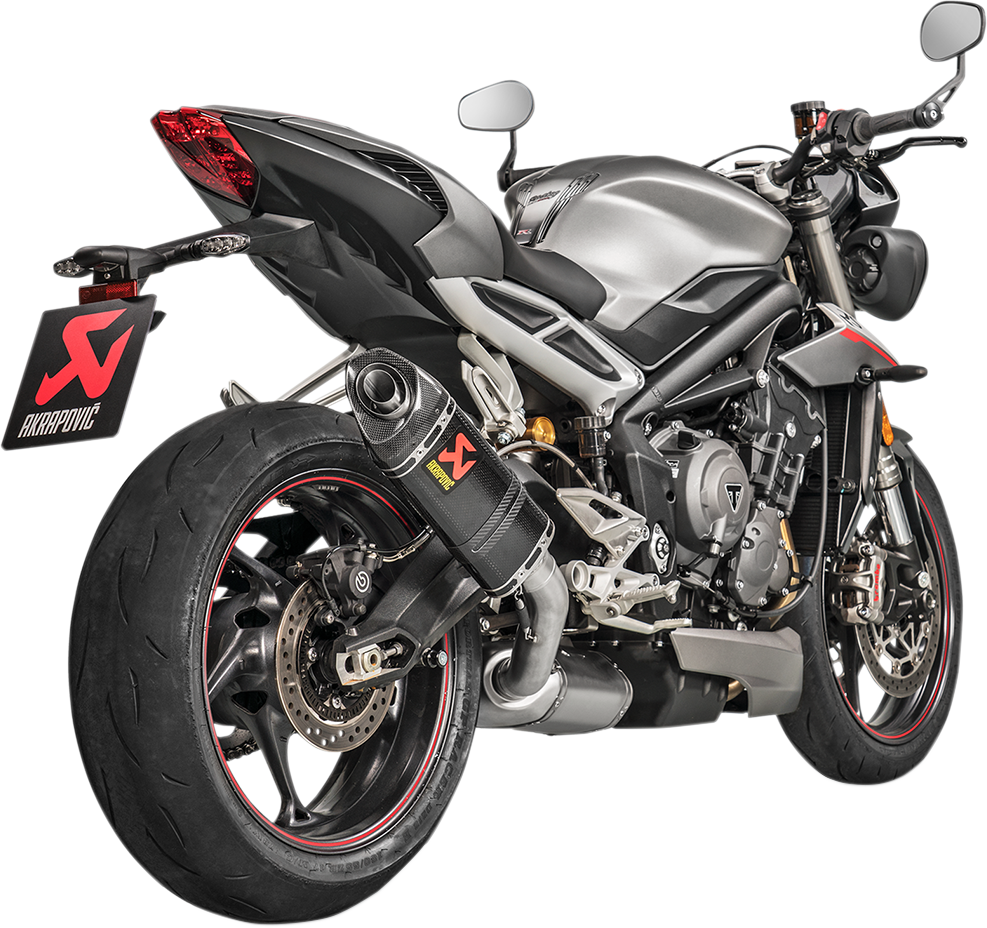 AKRAPOVIC Carbon Fiber Slip-On Line Muffler Street Triple 765 2017-2019 S-T7SO1-HAPC 1811-3514