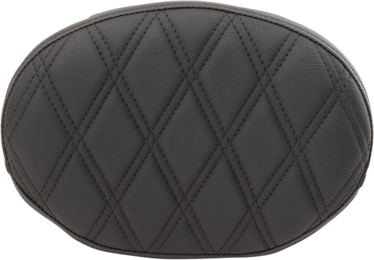 DRAG SPECIALTIES Backrest Pad - Oval - Double Diamond - Black 0822-0428