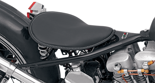 DRAG SPECIALTIES Seat - Spring Solo - Low-Profile - Black Vinyl/White Stitching 0806-0074