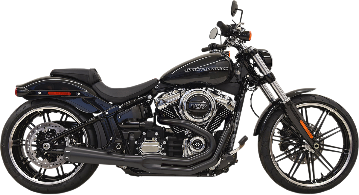 BASSANI XHAUST 2:1 Exhaust - Black Softail /XDR 114 2018-2020 1S62RB