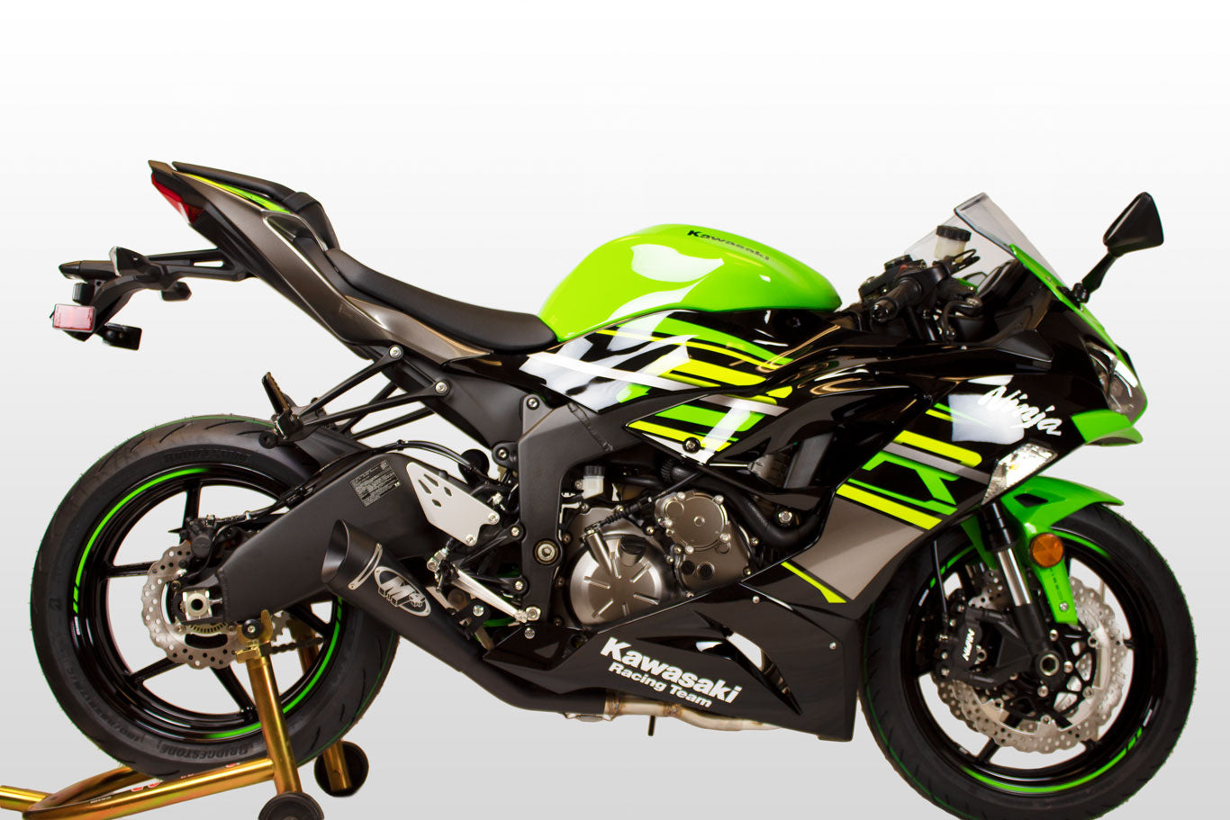 M4 Exhaust Full System Black GP19 with canister ZX6R ZX6 2009 - 2025 KA6982-GP19