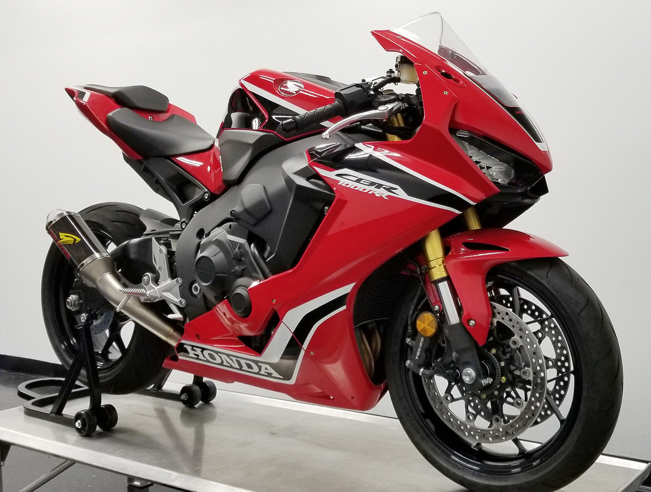 Graves motorsports cat back slip-on exhaust carbon CBR1000RR 17-23 EXH-17CB1-CBTC