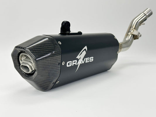 Graves Full Stainless Exhaust - Black Crf300 2021-2025 Exh-21c3l-Fsak